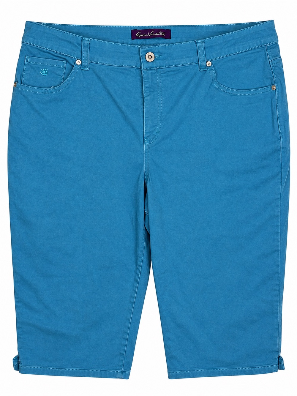 Gloria Vanderbilt Amanda Skimmer 18W Blue Stretch Denim Capri Pants Plus Size